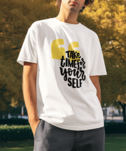 Alternative view of Take Time for Yourself White T-Shirt – Men’s Collection