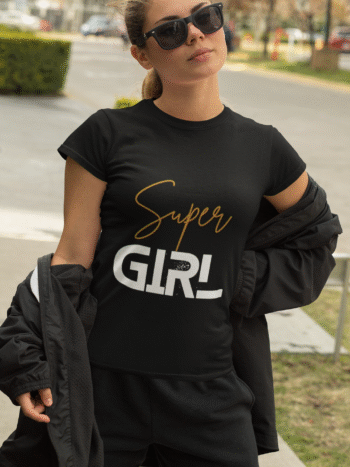 Super Girl Black T-Shirt