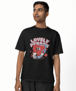 Alternative view of Lovely Person Black T-Shirt – Heartbeat Collection