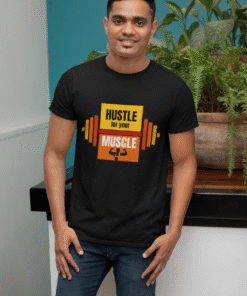 Alternative view of Hustle for Your Muscle Black T-Shirt – Men’s Collection