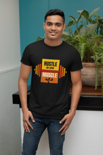 Hustle for Your Muscle Black T-Shirt – Men’s Collection - Image 2