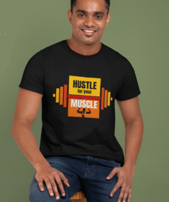 Hustle for Your Muscle Black T-Shirt – Men’s Collection