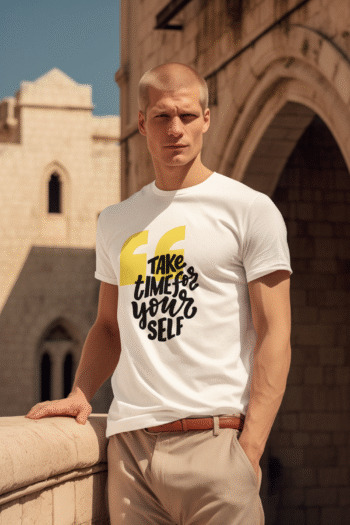 Take Time for Yourself White T-Shirt – Men’s Collection - Image 3
