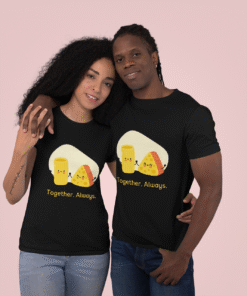 Alternative view of Together Always Black T-Shirt – Heartbeat Collection