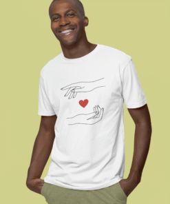 Alternative view of Reach for Love White T-Shirt – Heartbeat Collection