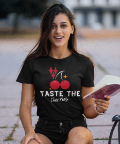 Alternative view of Taste the Cherries Black T-Shirt