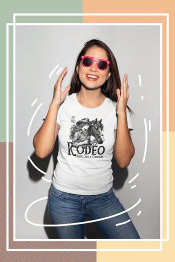 Rodeo Ride Like a Cowgirl White T-Shirt - Image 2