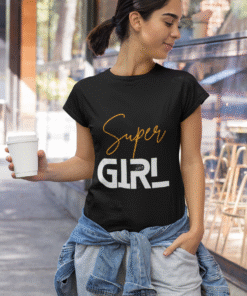 Alternative view of Super Girl Black T-Shirt