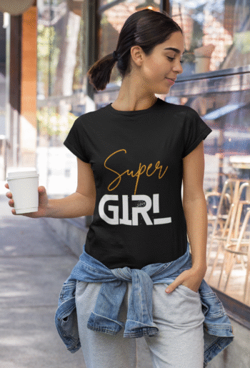 Super Girl Black T-Shirt - Image 2