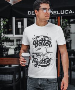 Alternative view of Everything’s Better When We’re Together Black T-Shirt – Men’s Collection