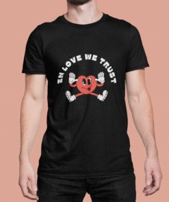 Alternative view of In Love We Trust Black T-Shirt – Heartbeat Collection