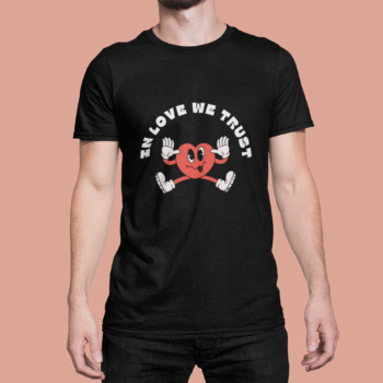 In Love We Trust Black T-Shirt – Heartbeat Collection - Image 2