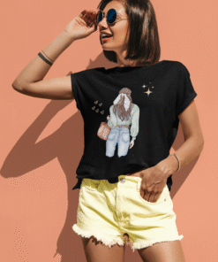 Alternative view of Back View Beauty Black T-Shirt