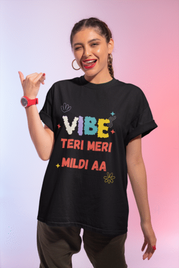 Vibe Teri Meri Mildi Aa Black T-Shirt – Heartbeat Collection