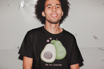 Be My Avocado Black T-Shirt – Heartbeat Collection - Image 2