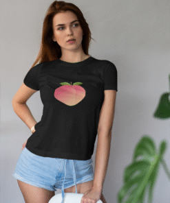 Alternative view of Peach Fruit Black T-Shirt