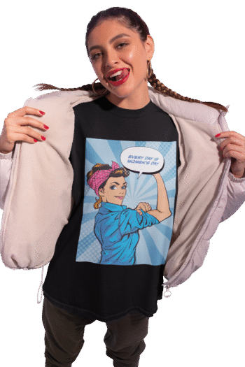 Everyday Is a Woman's Day Black T-Shirt - Image 2