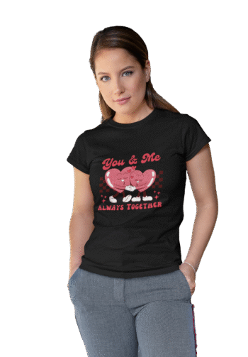 You & Me Always Together Black T-Shirt – Heartbeat Collection