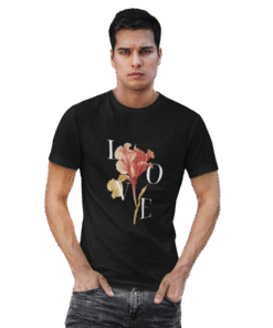 Love Flower Black T-Shirt – Heartbeat Collection