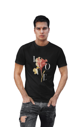 Love Flower Black T-Shirt – Heartbeat Collection