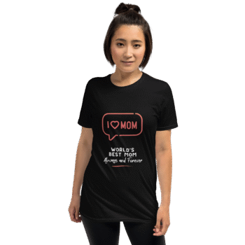 I Love Mom Black T-Shirt – Motherhood Magic Collection - Image 3