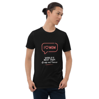I Love Mom Black T-Shirt – Motherhood Magic Collection - Image 2