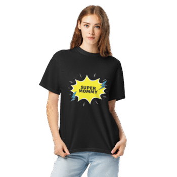 Super Mommy Black T-Shirt – Motherhood Magic Collection - Image 2