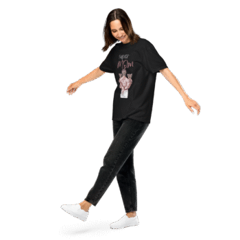 Super Mom – Mom of Girls Black T-Shirt – Motherhood Magic Collection - Image 2