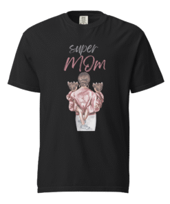 Super Mom – Mom of Girls Black T-Shirt – Motherhood Magic Collection