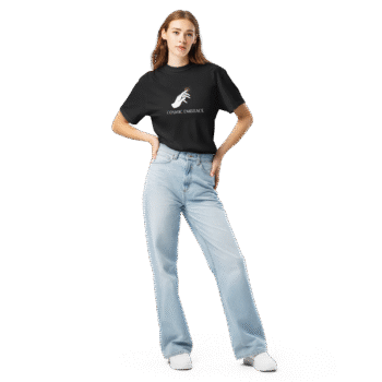 Cosmic Embrace Black T-Shirt – Positive Collection - Image 4