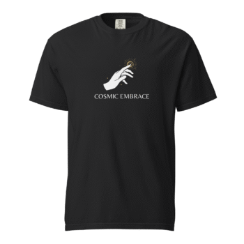 Cosmic Embrace Black T-Shirt – Positive Collection