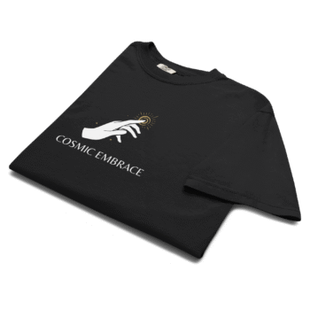 Cosmic Embrace Black T-Shirt – Positive Collection - Image 3