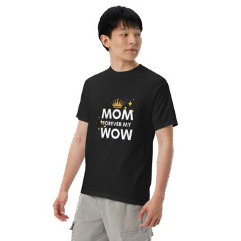 Mom, Forever My Wow Black T-Shirt – Motherhood Magic Collection - Image 3