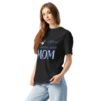 Life Is Better With Mom Black T-Shirt – Motherhood Magic Collection - Image 4