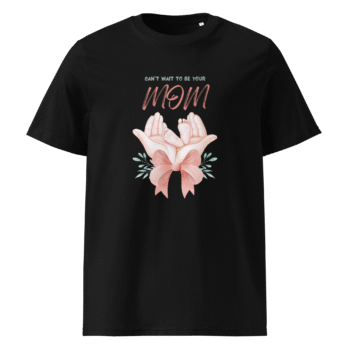Can’t Wait to Be Your Mom Black T-Shirt – Motherhood Magic Collection - Image 2