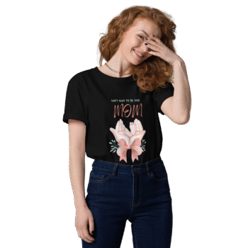 Can’t Wait to Be Your Mom Black T-Shirt – Motherhood Magic Collection - Image 5