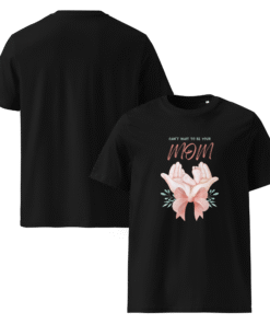 Can’t Wait to Be Your Mom Black T-Shirt – Motherhood Magic Collection