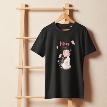 Mom to Be Black T-Shirt – Motherhood Magic Collection - Image 3