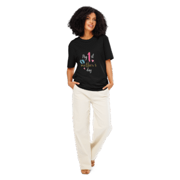 My 1st Mother’s Day Black T-Shirt – Motherhood Magic Collection - Image 2