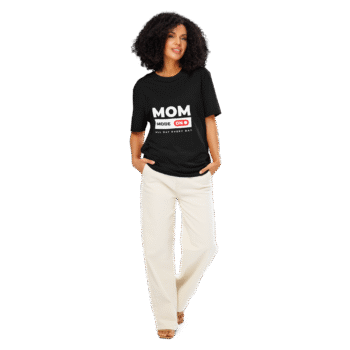 Mom Mode On Black T-Shirt – Motherhood Magic Collection - Image 3