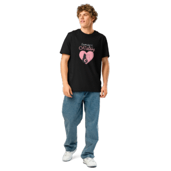 Everything Is Caturday Black T-Shirt – Off The Grid Collection - Image 2