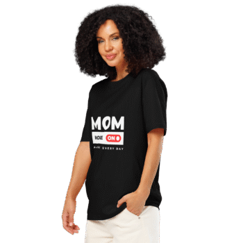 Mom Mode On Black T-Shirt – Motherhood Magic Collection - Image 2