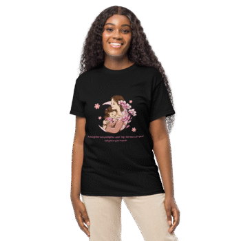 A Daughter May Outgrow Your Lap Black T-Shirt – Motherhood Magic Collection - Image 2